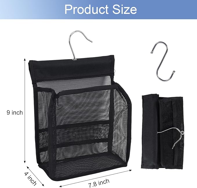 2 Pack Hanging Shower Caddy for Shower Chair, Mesh Shower Caddy - Image 3