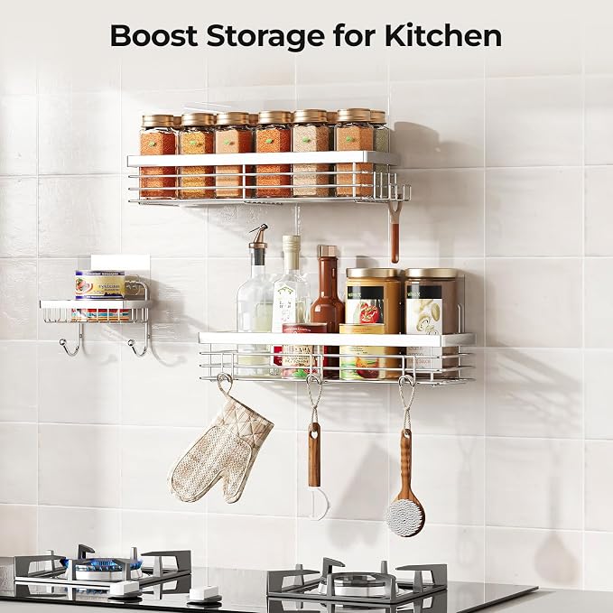 Orimade Adhesive Shower Caddy Soap Dish Holder Shelf - Image 6