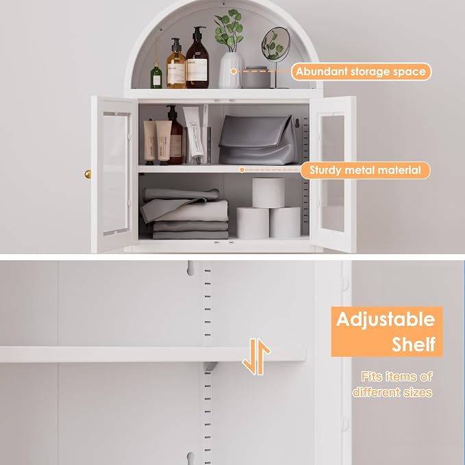 Arched Wall Cabinet, Bathroom Wall Mounted Cabinet - Image 5
