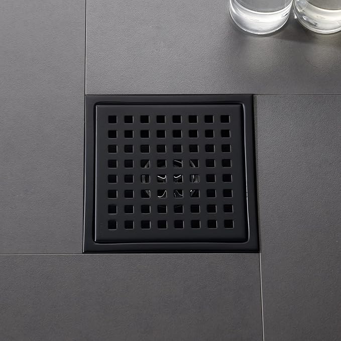 6 Inch Shower Drain Black Matte - Image 2
