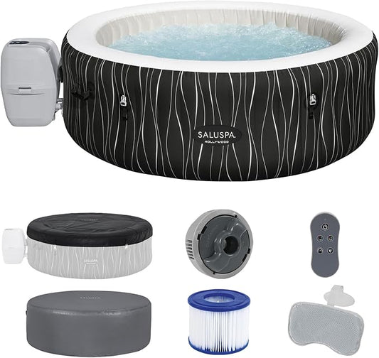 Bestway SaluSpa Hollywood EnergySense Luxe AirJet Round Inflatable 4 to 6 Adult by Bestway