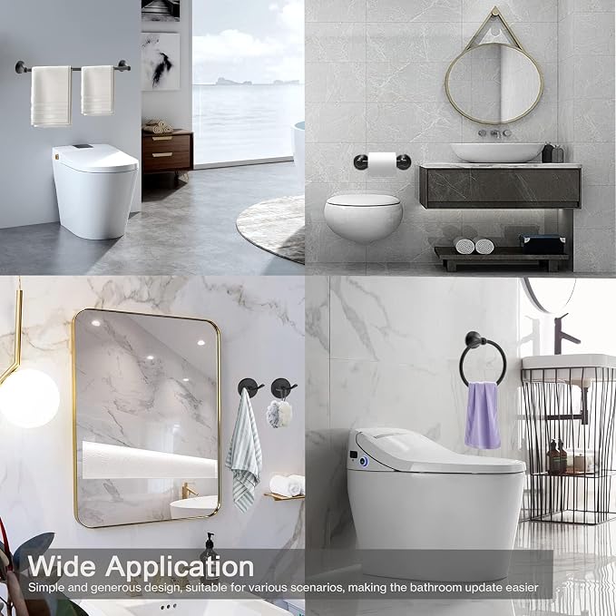 Newfun 8-Pieces 24" Bathroom Hardware Set, Bathroom Accessory Set, Includes 24" - Image 8