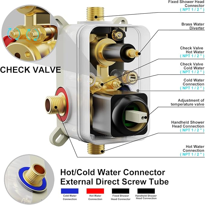Shower System Modern Rain Brass Faucet Set - Image 8