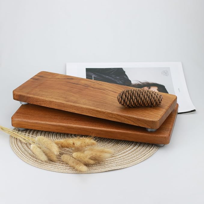 12.6"x5" Solid Teak Wood Riser & Tray - Image 3