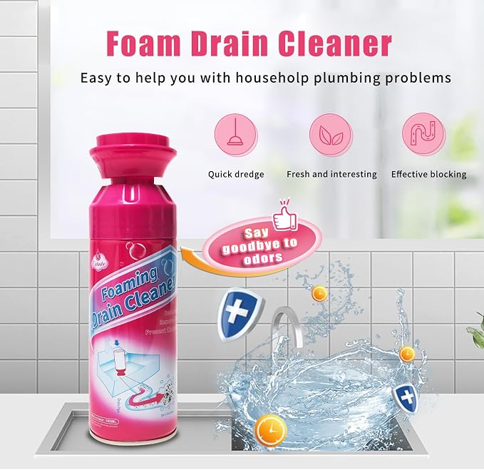 Drain Cleaner, Foaming Drain Cleaner and Deodorizer, Drains Clog Remover - Image 3