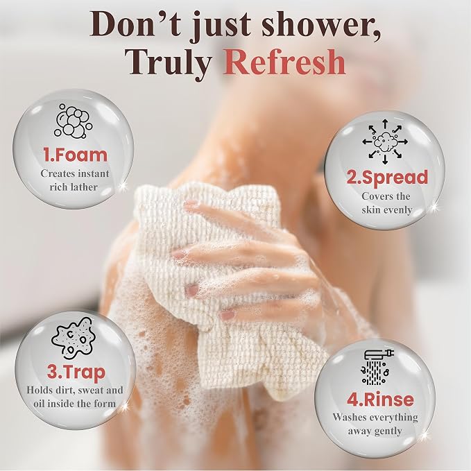 Korean Exfoliating Washcloth 2-Pack – Non-Irritating Cotton-Blend Exfoliating - Image 3