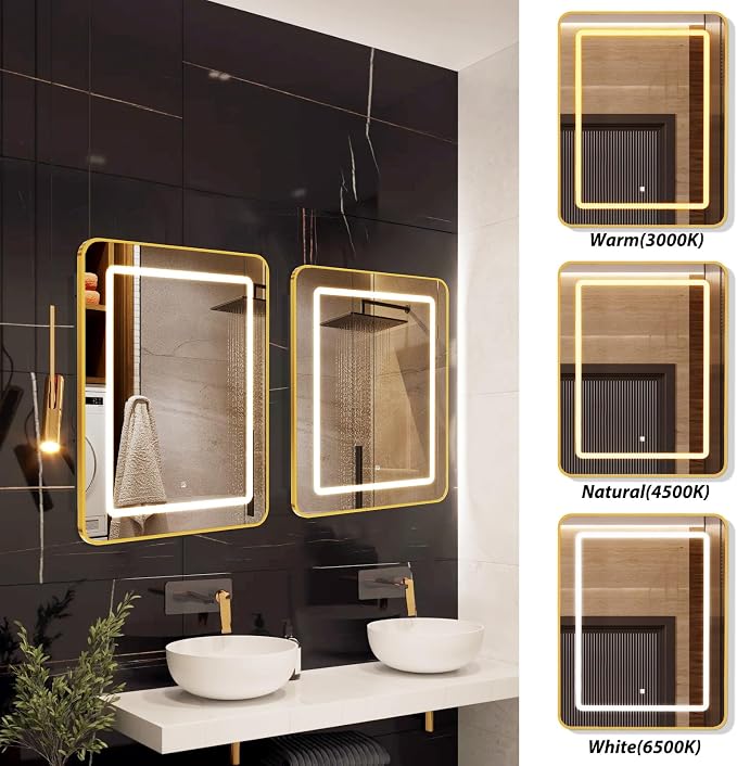 APRILSOUL 20X30 Inch Gold Bathroom Medicine Cabinet - Image 6