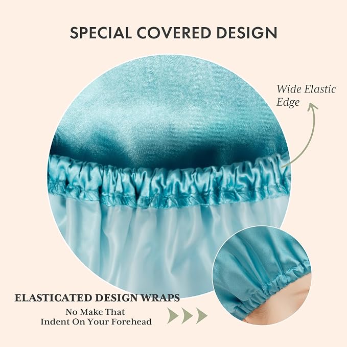 AmazerBath Shower Cap, Double Layers Hair Cap - Image 4