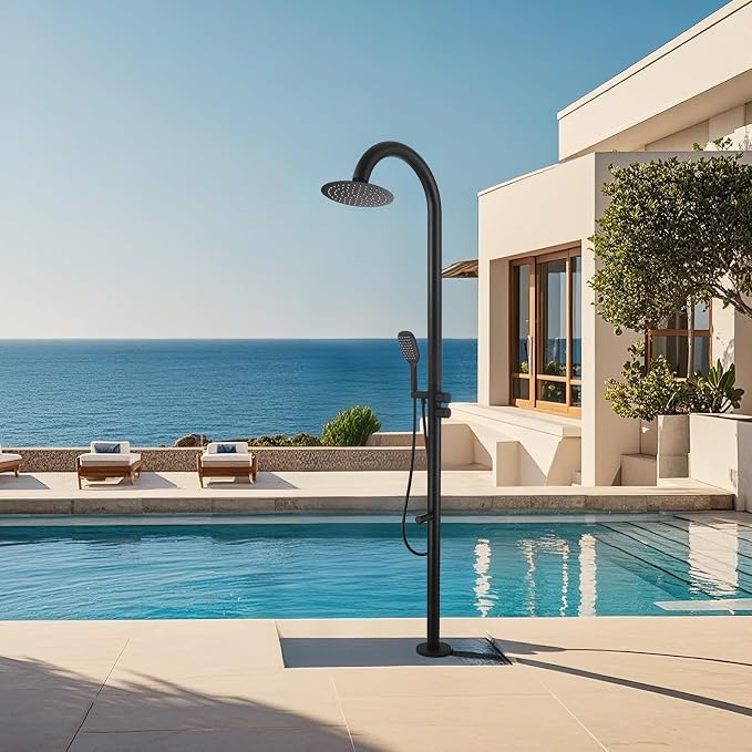 316 Marine Grade Stainless Steel Free Standing Outdoor Shower by Chalirs