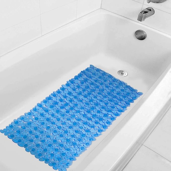 WELTRXE Non Slip Bathtub Mat, 35 x 16 Inches Bathroom Pebbles Shower Mat - Image 7