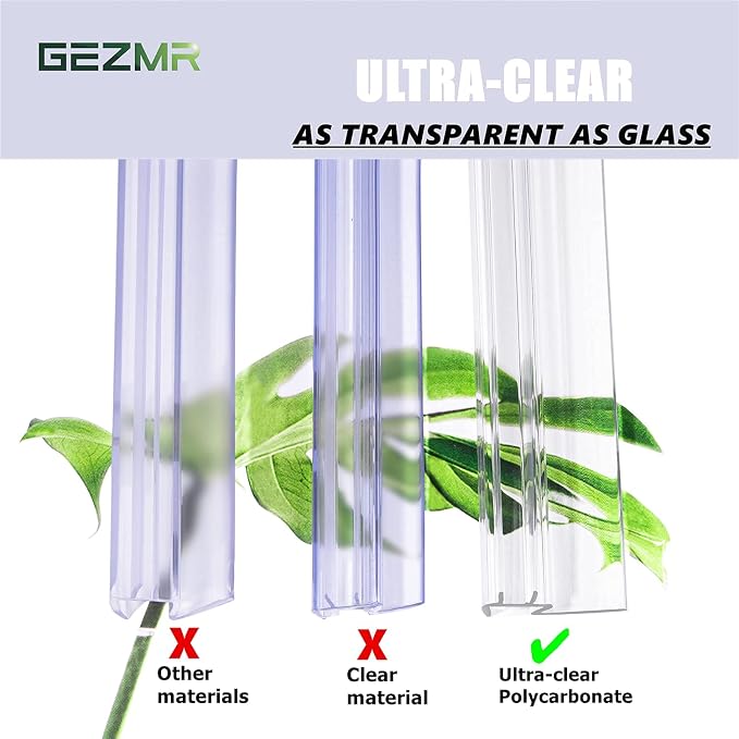 2-Pack Ultra Clear Shower Door Bottom Seal Frameless Glass Shower Door Seal - Image 5