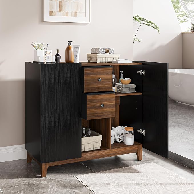 Bathroom Storage Cabinets with Drawers and Doors, Kitchen Storage Cabinet with - Image 3