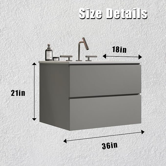 Wall Mounted Floating Bathroom Vanity - Image 5