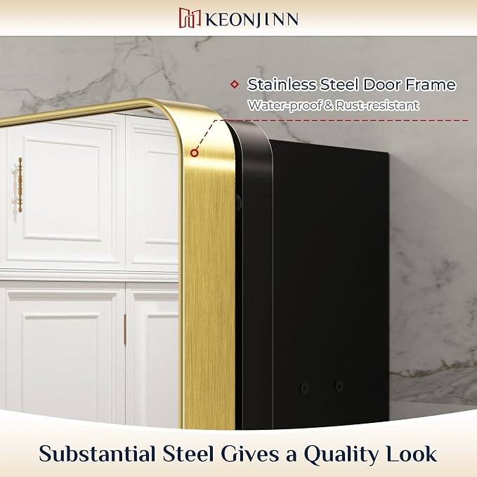 Keonjinn Gold Bathroom Medicine Cabinet - Image 4