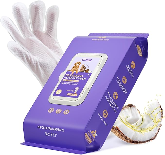 HICC PET Cleaning Deodorizing Glove Wipes by HICCPET