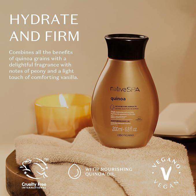 Nativa SPA by O Boticario Quinoa Hydrating Body Oil, Soft and Healthy Skin - Image 3
