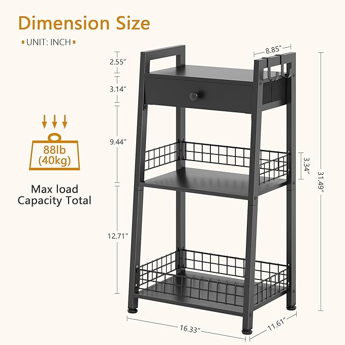 3-Tier Bathroom Ladder Shelf - Image 3