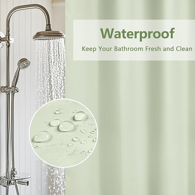Waterproof Fabric Long Shower Curtain Liner - Image 4