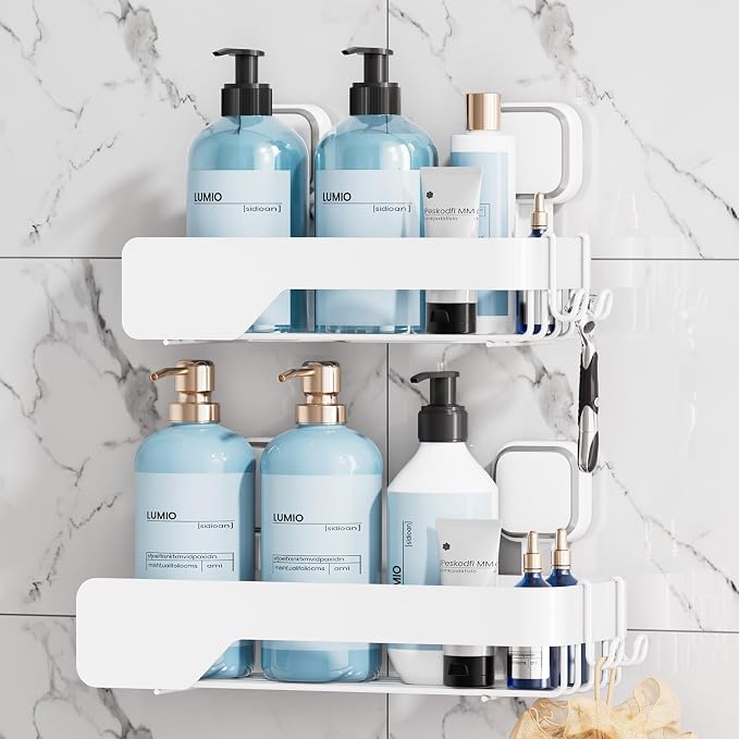 TAILI Shower Caddy Suction Cup 2 Pack, Stainless Steel Rustproof Shower Shelves by TAILI