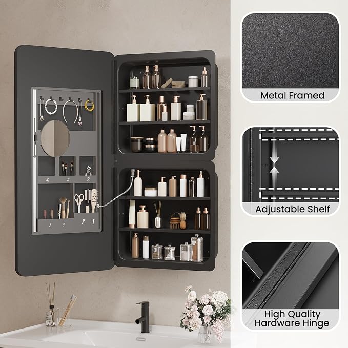 20x36 Inch LED Lighted Medicine Cabinet - Image 8