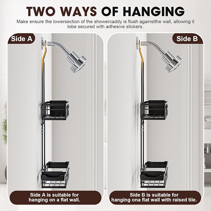 Shower Caddy Hanging, Rustproof Shower Shelves - Image 7