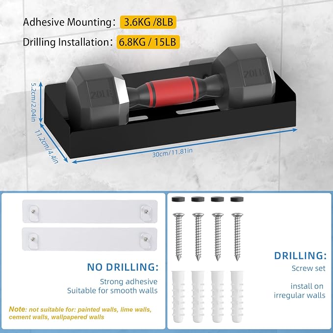 Shower Caddy Adhesive, 2 Pack Large Capacity Rustproof Shower Shelves, No Drill - Image 6