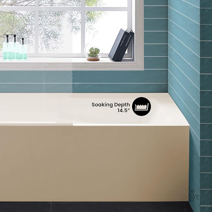Voltaire 60" X 32" Left-Hand Drain Alcove Bathtub - Image 5