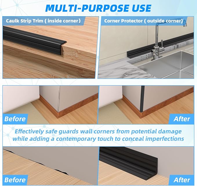40FT Flexible Wall Corner Protector Moulding Trim, Peel and Stick Inside & - Image 6