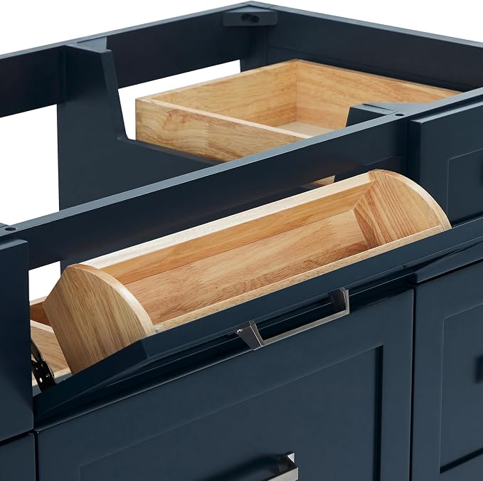 ARIEL Monroe 48 inch Bathroom Vanity Without Sink in Midnight Blue, Bathroom - Image 7