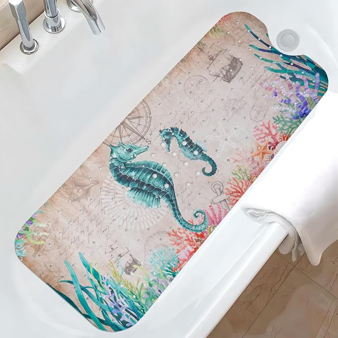 Ocean Bathtub Mat Non Slip, Cute Baby Bath Mat by Unknown