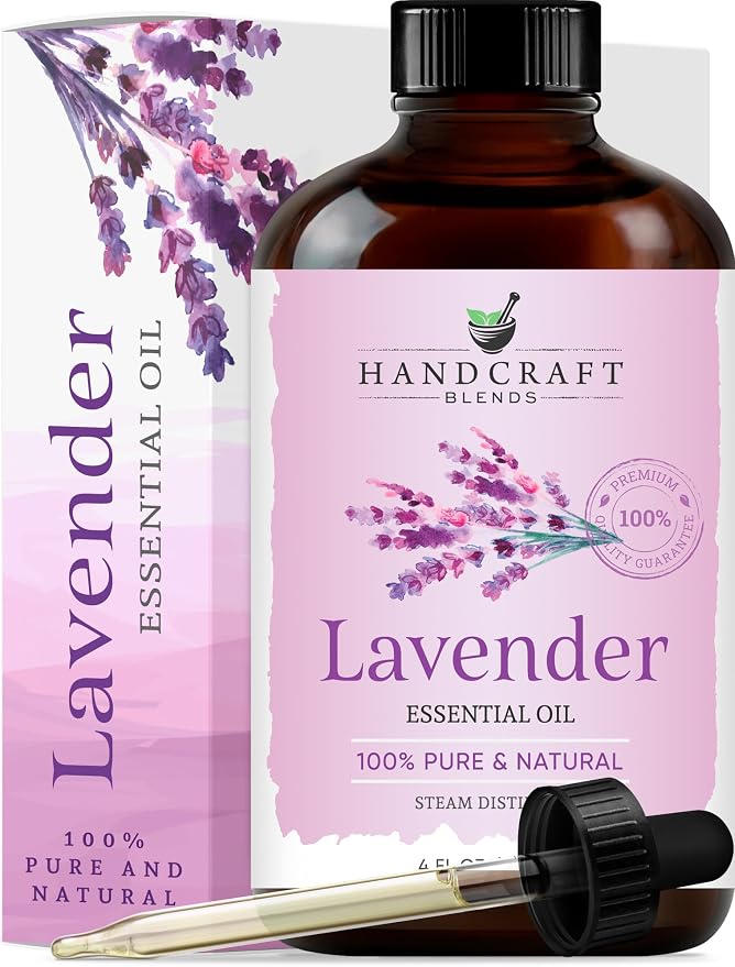 Handcraft Blends Lavender Angustifolia Essential Oil Gift Set – Huge 4 Fl Oz – by HandcraftBlends