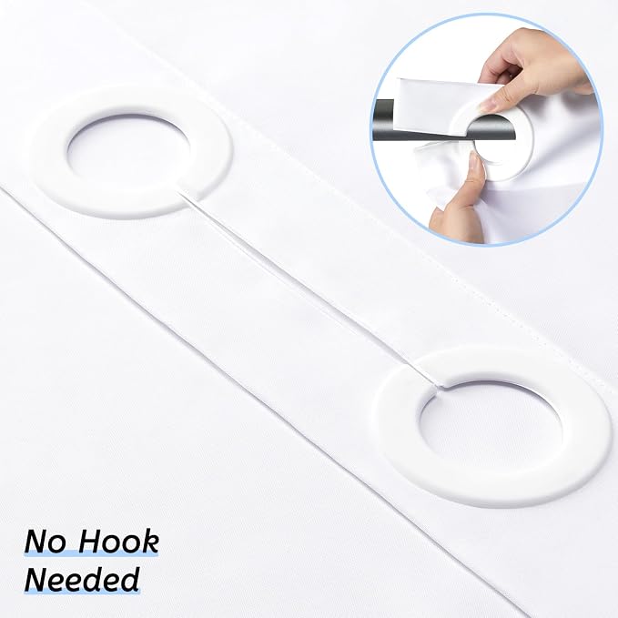 Furlinic No Hook Long Shower Curtain 78 Length, Soft Polyester Fabric Wahable - Image 5