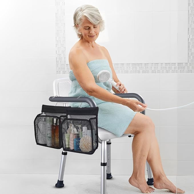 2 Pack Hanging Shower Caddy for Shower Chair, Mesh Shower Caddy - Image 7