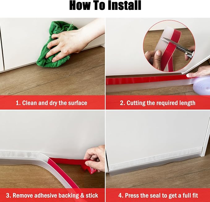 Wide Silicone Weather Stripping, 3 inch x 20 Ft Door Draft Stopper, Silicone - Image 7