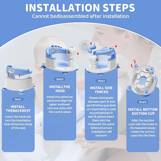 TPN Baby Bath Seat for Babies 6 Months & Up, Non-Slip Toddler Bath Seat - Image 7