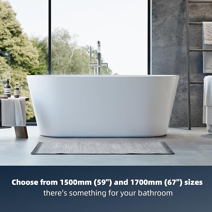 59'' Freestanding Bathtub, Deep Soaking Tub - Image 4