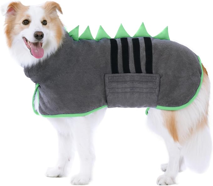 Super Absorbent Dog Bathrobe, Microfiber Bath Robe Towel by HezzLuv