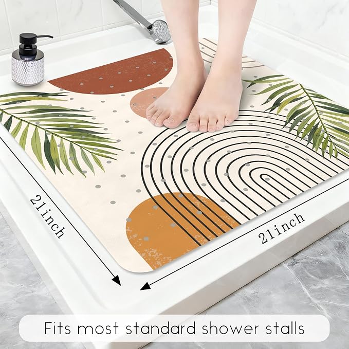 Bathtub Mat Non Slip, Bohemia Square Bath tub Mat Shower Floor Mat - Image 2