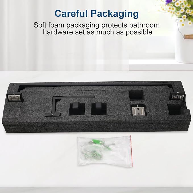 15 Pieces Bathroom Hardware Set, Matte Black Bathroom Accessories Set, Towel - Image 7