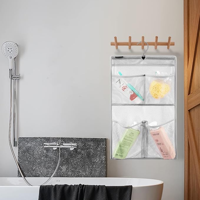 Mesh Shower Organizer Hanging Caddy Quick Dry Bathroom Storage - Image 4