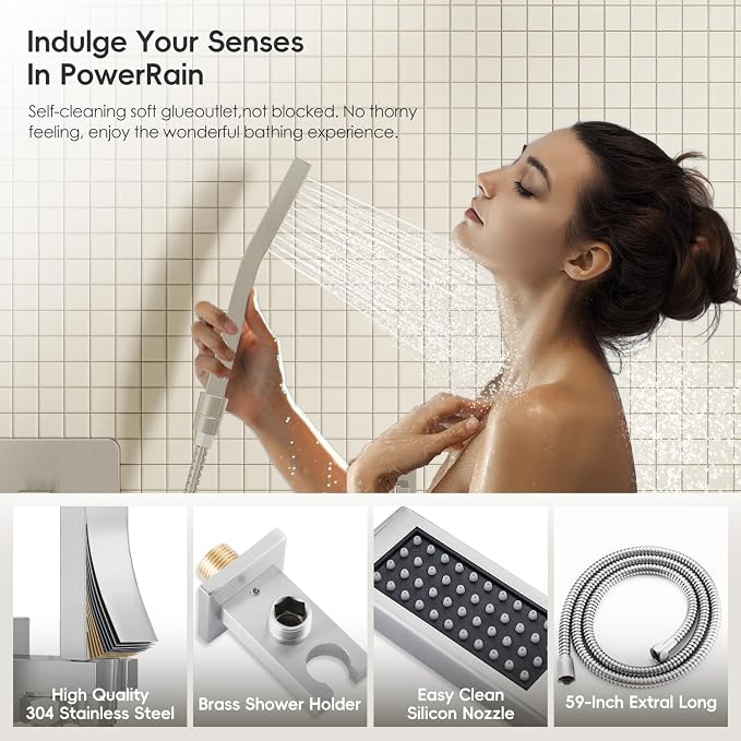 Brushed Nickel Shower System, Shower Faucet Set - Image 3