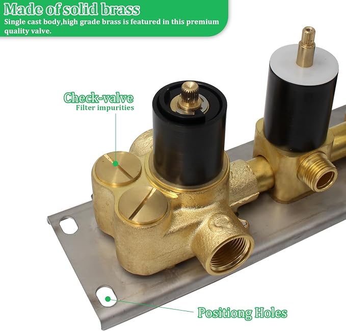 HOMEDEC Oil Rubbed Bronze 3 Way Shower Diverter Valve Brass Three Functions - Image 3
