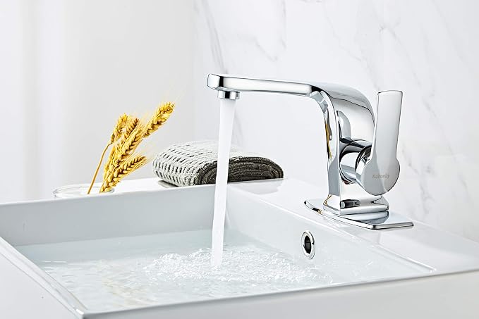 Modern Bathroom Faucet Chrome, Single Handle Commercial Bathroom Sink Faucet - Image 5