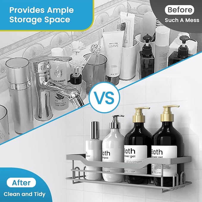 Shower Caddy Shelves Organizer, Single Pack, No Drilling Wall Mounted Self - Image 5
