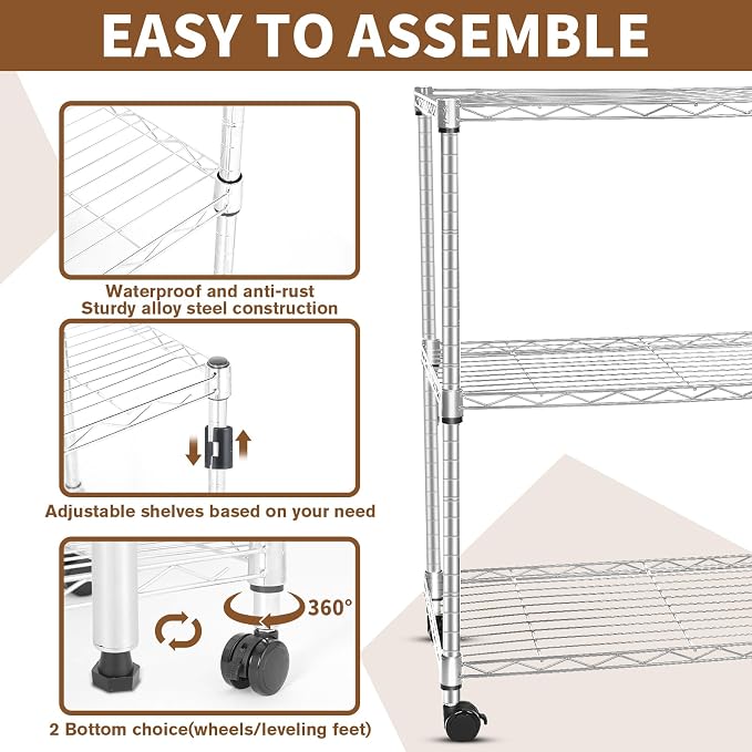 Whitmor 3 Tier Storage Shelving, Heavy Duty - Image 3