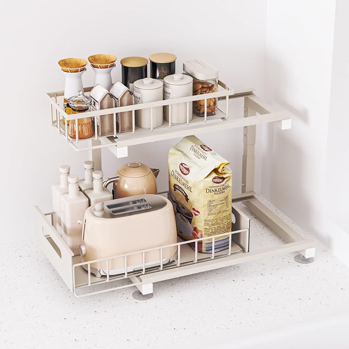 2 Pack Under Sink Organizer, Heavy Duty Metal Slide Out Sink Shelf Organizer - Image 7