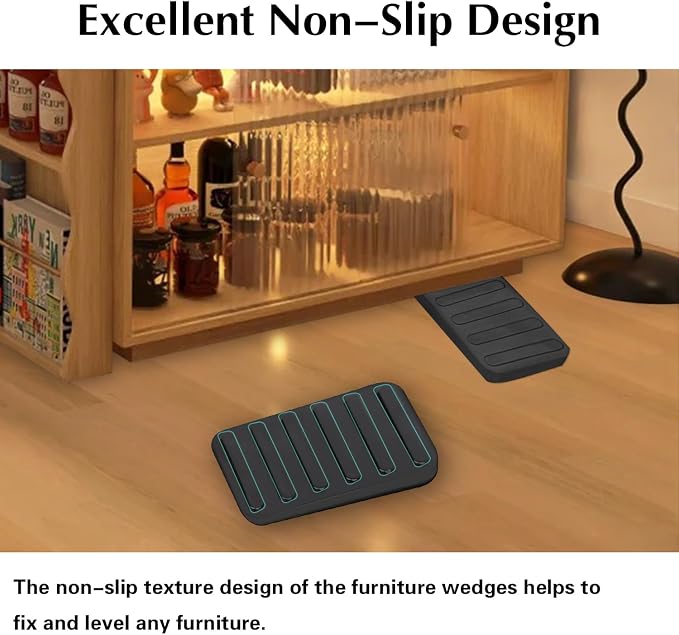 8 Pack Plastic Shims Table Wedge Black Toilet Shim, Levelers Adjustable Blocks - Image 4