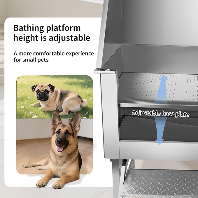 Dog Washing Station 50" Stainless Steel Dog Bathing Station - Image 4