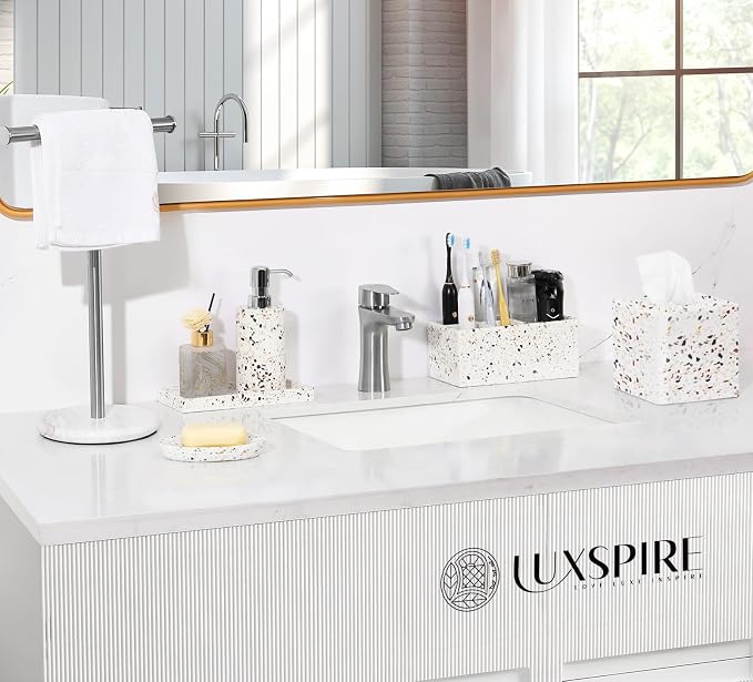 Luxspire Toothbrush Holder for Bathroom, 5 Slots Bathroom Counter Organizer - Image 7