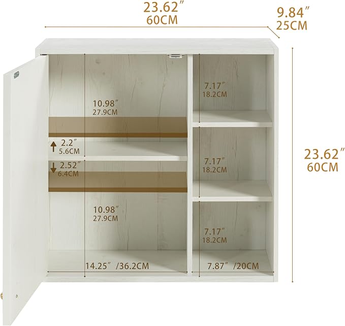 Bathroom Wall Cabinet, Small Wall Cabinet Over Toilet - Image 3